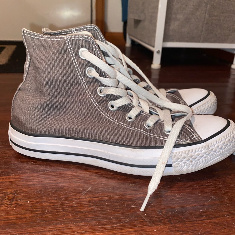 Gray Converse high tops